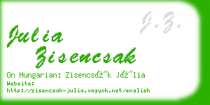 julia zisencsak business card